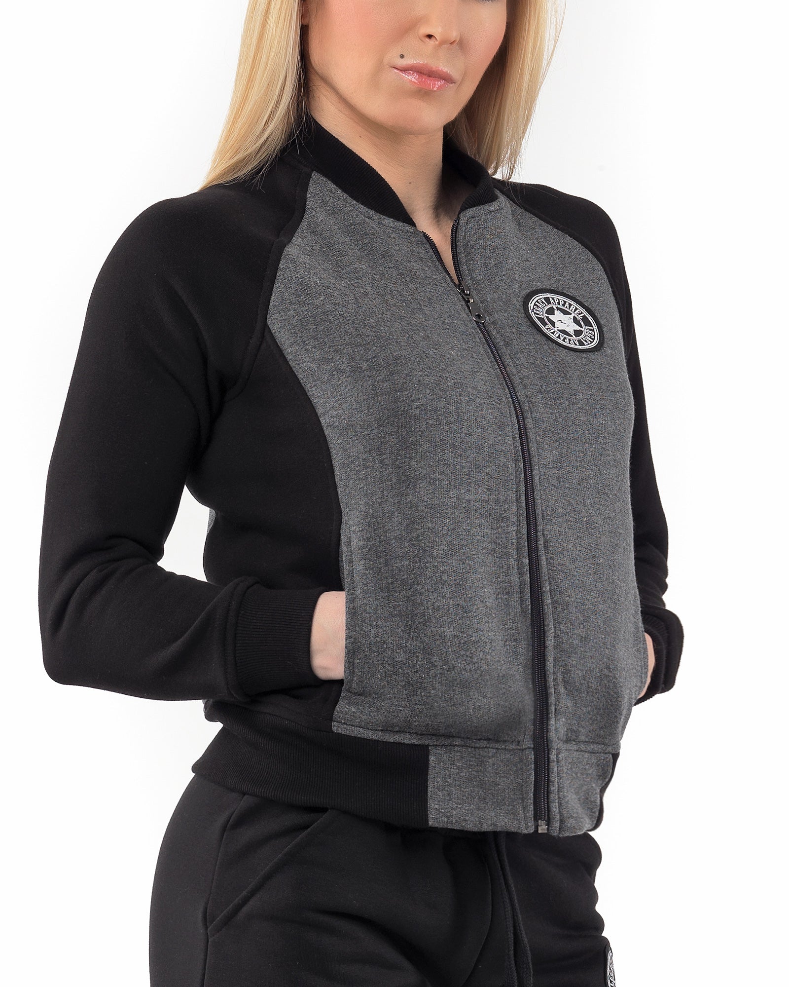 Γυναικεία Ζακέτα με επένδυση Μαύρο Γκρι